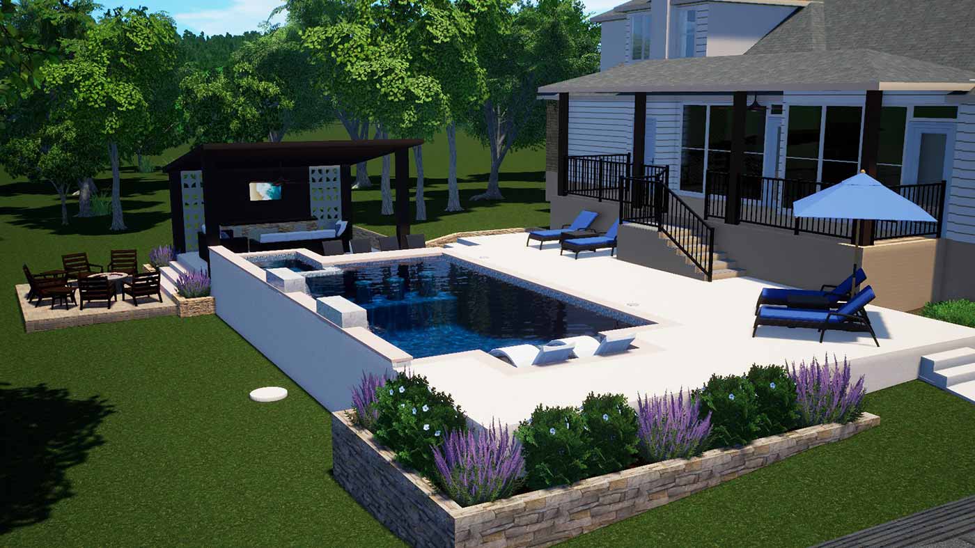outdoor living and pool design - sample photo